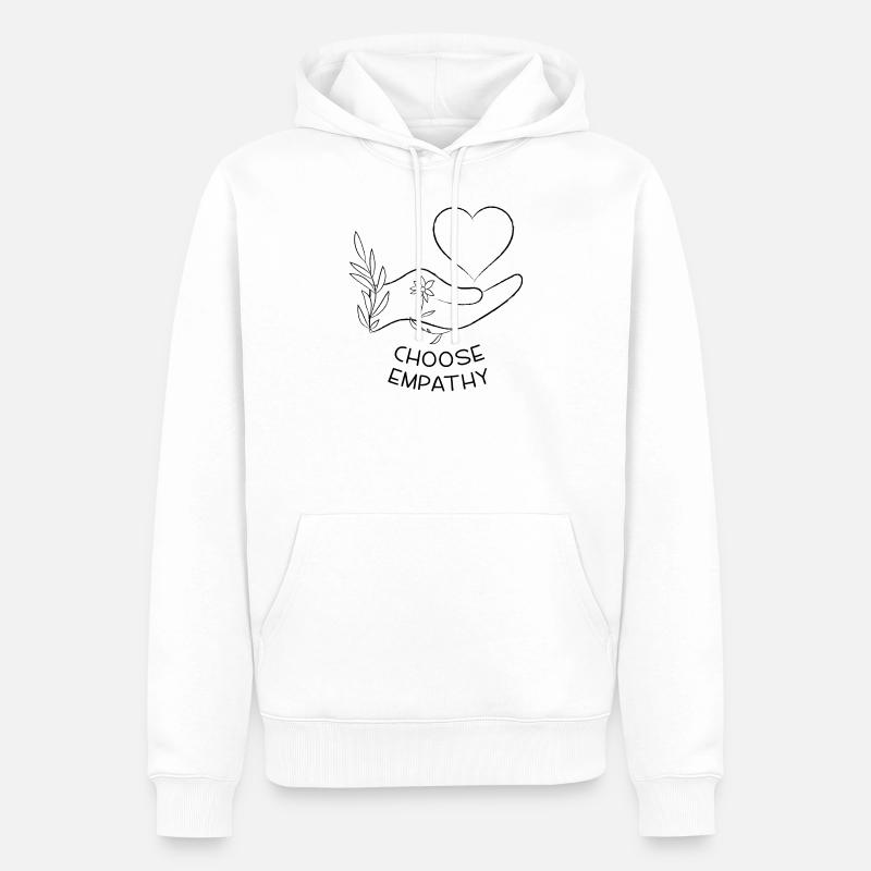 Choisissez Empathy | Conception d’art au trait - Sweat à capuche Premium bio Homme - blanc
