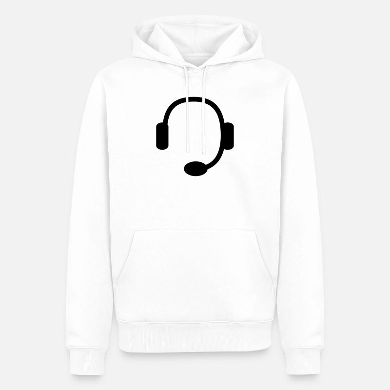 headset - Männer Premium Bio Hoodie - Weiß