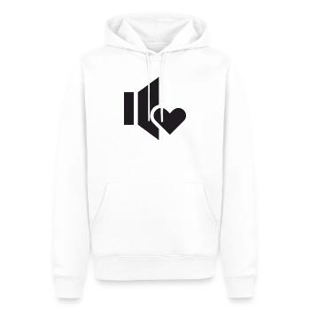 Herz und Wort - Männer Premium Bio Hoodie - Weiß - Vorne - Nico (187cm)