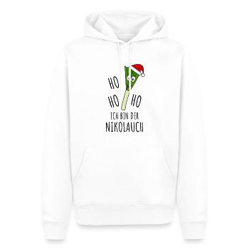 Nikolauch Ho Ho Ho Ich bin der Nikolauch - Männer Premium Bio Hoodie - Weiß - Vorne - Nico (187cm)