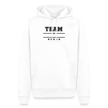 Team - Männer Premium Bio Hoodie - Weiß - Vorne - Nico (187cm)