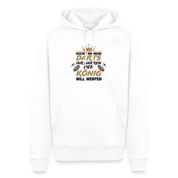 Reichet mir meine Darts ihr Narren - Männer Premium Bio Hoodie - Weiß - Vorne - Nico (187cm)
