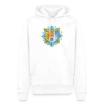 Katze Hund niedlich Yin Yang Symbol Mandala - Männer Premium Bio Hoodie - Weiß - Vorne - Nico (187cm)