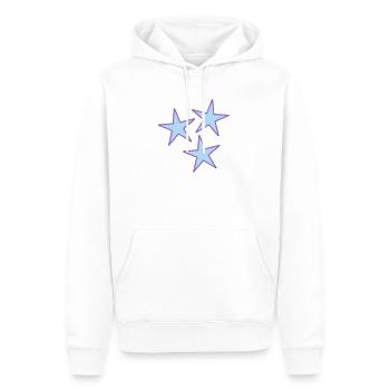 ETOILE. ETOILES. STAR. FÊTE. ANNIVERSAIRE. NOËL - Sweat à capuche Premium bio Homme - blanc - Devant - Nico (187cm)