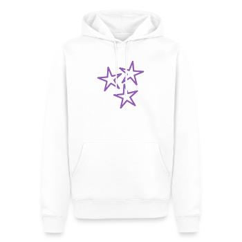 ETOILE. ETOILES. STAR. FÊTE. ANNIVERSAIRE. NOËL. - Sweat à capuche Premium bio Homme - blanc - Devant - Nico (187cm)
