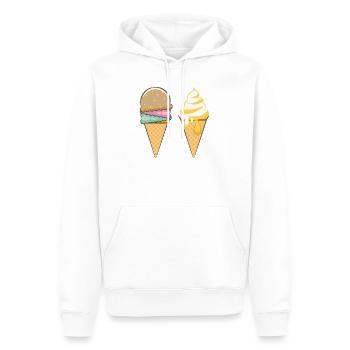 Rainbow Scoops & Gold Drizzle Cone Duo - Men’s Premium Organic Hoodie - white - Front - Nico (187cm)