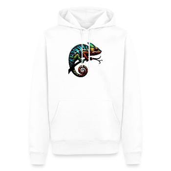 Chameleon - Men’s Premium Organic Hoodie - white - Front - Nico (187cm)