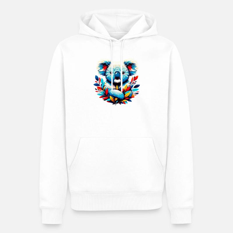Koala - Männer Premium Bio Hoodie - Weiß