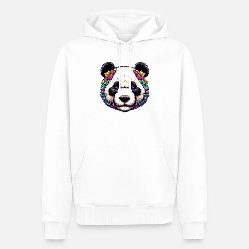Panda - Sweat à capuche Premium bio Homme - blanc