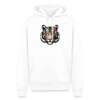 Tigre - Sweat à capuche Premium bio Homme - blanc - Devant - Nico (187cm)
