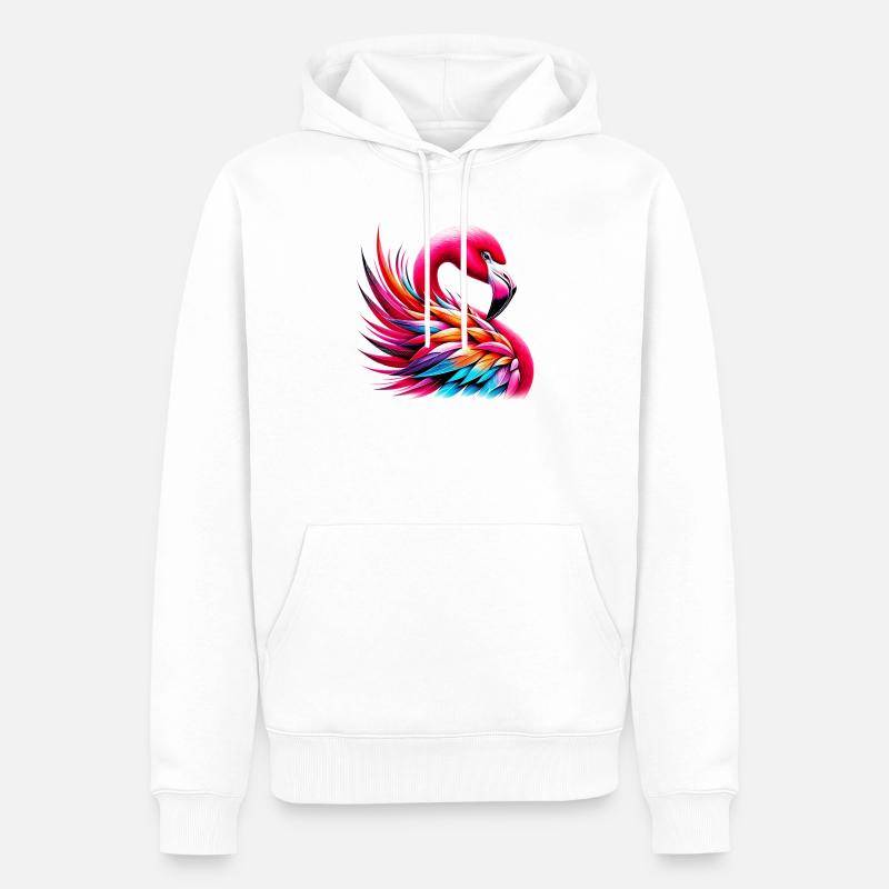 Flamant - Sweat à capuche Premium bio Homme - blanc
