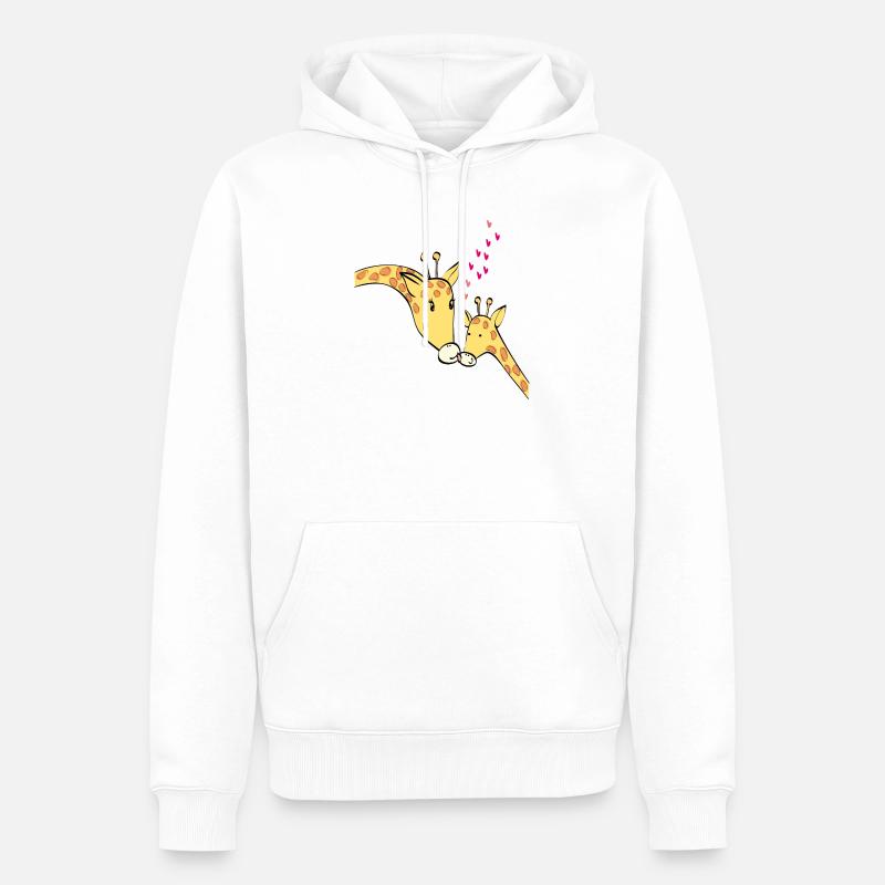 Girafes amoureuses - Sweat à capuche Premium bio Homme - blanc