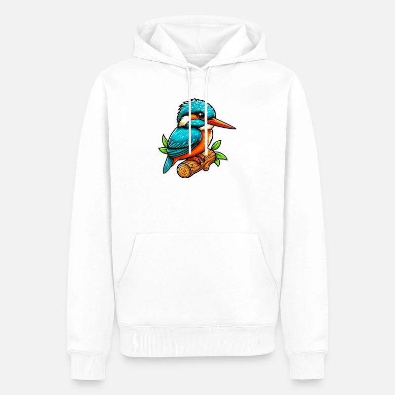Eisvogel - Männer Premium Bio Hoodie - Weiß