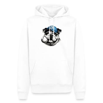 Bouledogue anglais Baseball Chien - Sweat à capuche Premium bio Homme - blanc - Devant - Nico (187cm)