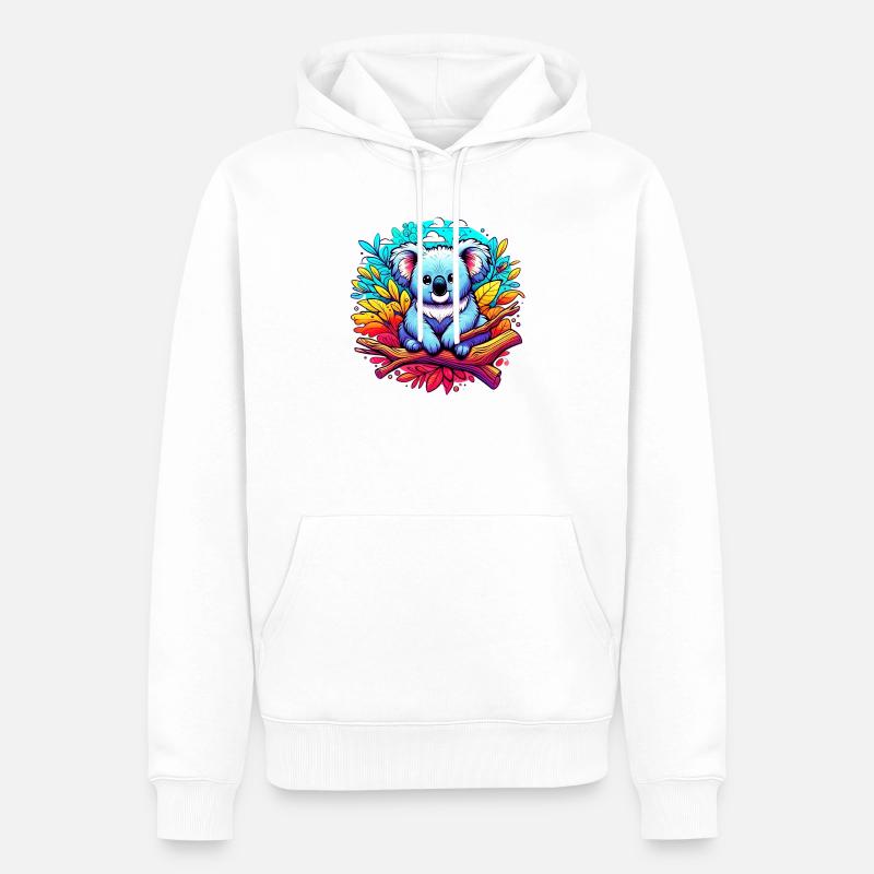 Koala - Sweat à capuche Premium bio Homme - blanc