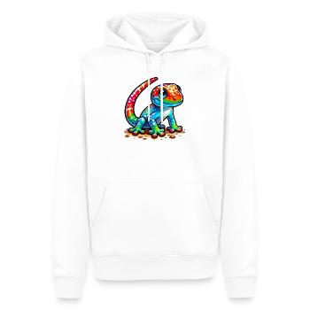 Gecko - Sweat à capuche Premium bio Homme - blanc - Devant - Nico (187cm)
