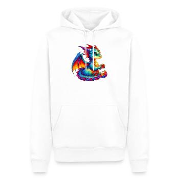 Dragon - Sweat à capuche Premium bio Homme - blanc - Devant - Nico (187cm)