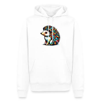Igel - Männer Premium Bio Hoodie - Weiß - Vorne - Nico (187cm)