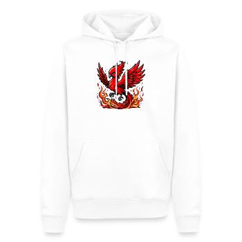 Roter Phönix - Männer Premium Bio Hoodie - Weiß - Vorne - Nico (187cm)