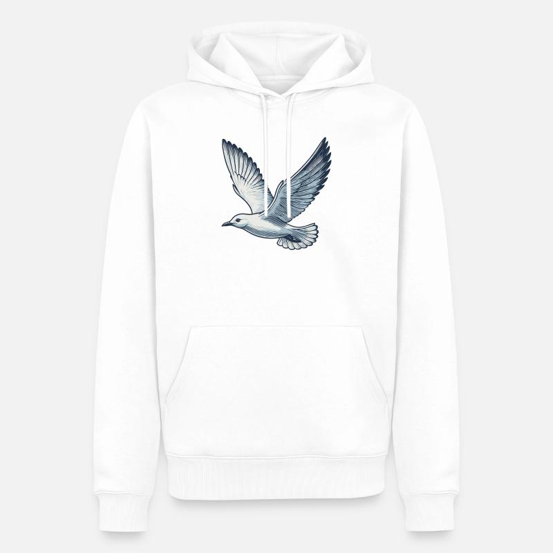 Möwe - Männer Premium Bio Hoodie - Weiß