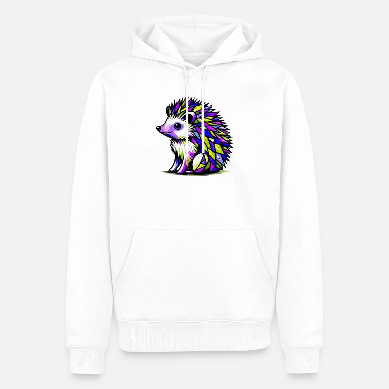 Igel - Männer Premium Bio Hoodie - Weiß