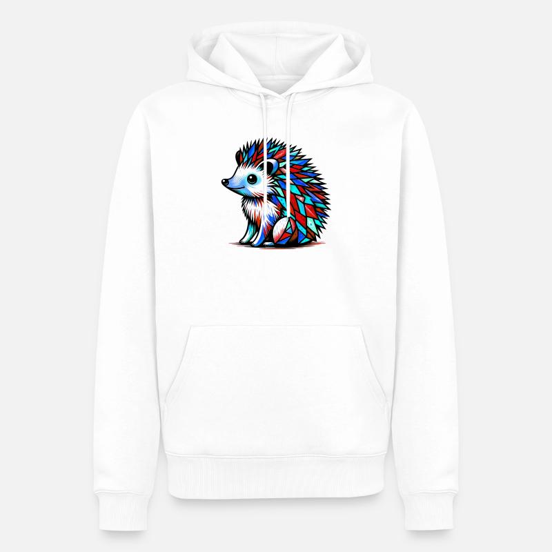 Igel - Männer Premium Bio Hoodie - Weiß