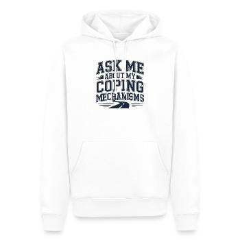 Humorvolles Zitat über Programmgestaltung - Männer Premium Bio Hoodie - Weiß - Vorne - Nico (187cm)