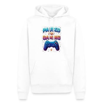 Gaming Vector Pixel Art – Pausiert für Gaming - Männer Premium Bio Hoodie - Weiß - Vorne - Nico (187cm)