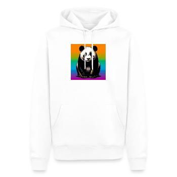 Panda - Männer Premium Bio Hoodie - Weiß - Vorne - Nico (187cm)