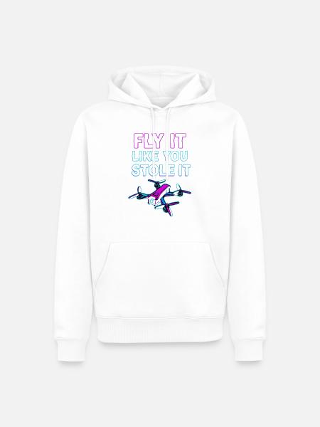 Fly It Like You Stole It – Drohnen Racing - Männer Premium Bio Hoodie - Weiß