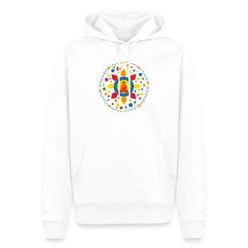 Bouddha Mandala Lotus Fleur Ornement - Sweat à capuche Premium bio Homme - blanc - Devant - Nico (187cm)