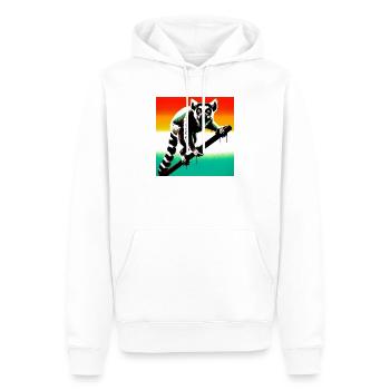 Lemur - Men’s Premium Organic Hoodie - white - Front - Nico (187cm)