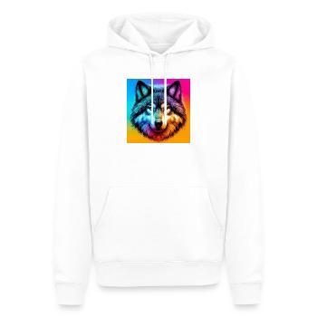 Wolf - Männer Premium Bio Hoodie - Weiß - Vorne - Nico (187cm)