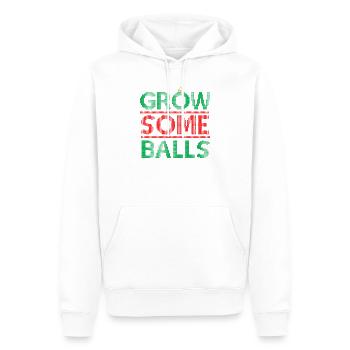 grow some balls - Men’s Premium Organic Hoodie - white - Front - Nico (187cm)