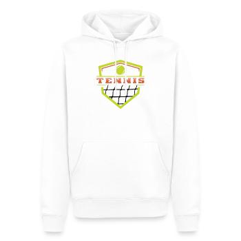Logo Tennis  - Sweat à capuche Premium bio Homme - blanc - Devant - Nico (187cm)