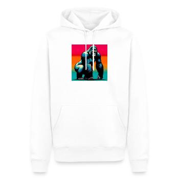 gorilla - Men’s Premium Organic Hoodie - white - Front - Nico (187cm)