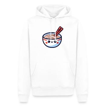 Bol ramen kawaii avec baguettes - Sweat à capuche Premium bio Homme - blanc - Devant - Nico (187cm)