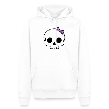 Süßer Totenkopf mit Schleife | Girly Goth - Männer Premium Bio Hoodie - Weiß - Vorne - Nico (187cm)