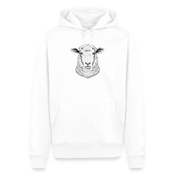 Mouton - Sweat à capuche Premium bio Homme - blanc - Devant - Nico (187cm)