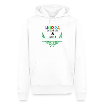 HURRA ich komme in die 6. Class - Namespace - Men’s Premium Organic Hoodie - white - Front - Nico (187cm)