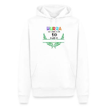 HURRA ich komme in die 10. Klasse – Namensraum - Männer Premium Bio Hoodie - Weiß - Vorne - Nico (187cm)