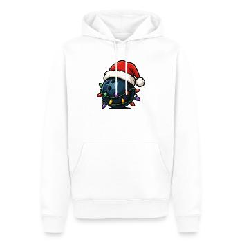 Boule de bowling drôle sur le thème de Noël - Sweat à capuche Premium bio Homme - blanc - Devant - Nico (187cm)