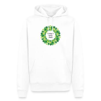 Kleeblatt Kranz: Versuch macht kluch! - Männer Premium Bio Hoodie - Weiß - Vorne - Nico (187cm)