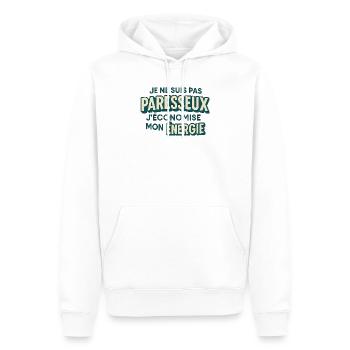Ich bin nicht faul, ich spare Energie. - Männer Premium Bio Hoodie - Weiß - Vorne - Nico (187cm)