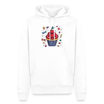 Kawaii Cupcake mit Konfetti - Männer Premium Bio Hoodie - Weiß - Vorne - Nico (187cm)