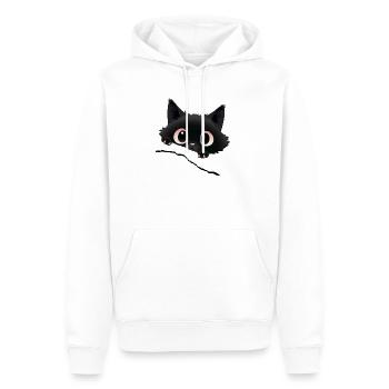 Le chaton noir de Kawaii pointe du regard - Sweat à capuche Premium bio Homme - blanc - Devant - Nico (187cm)