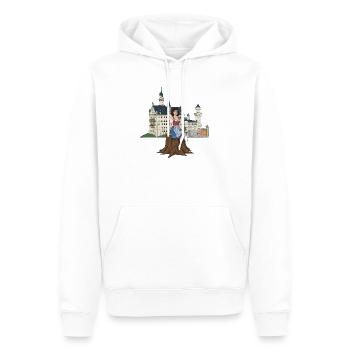Bayerisches Pin-up für Neuschwanstein - Männer Premium Bio Hoodie - Weiß - Vorne - Nico (187cm)