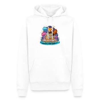 Panda auf Zuckerhaus im Zuckermeer - Männer Premium Bio Hoodie - Weiß - Vorne - Nico (187cm)
