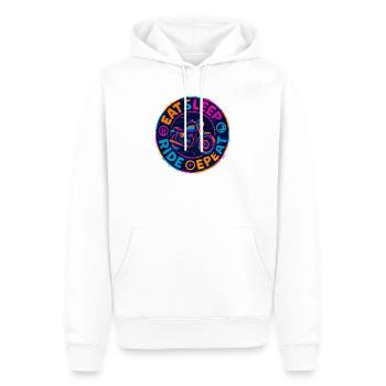 Eat, Sleep Ride Repeat – Motorrad – Biker - Männer Premium Bio Hoodie - Weiß - Vorne - Nico (187cm)