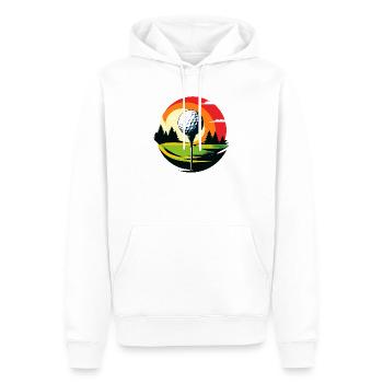 Golfball Golfplatz Golftee Landschaft Golf Motiv - Männer Premium Bio Hoodie - Weiß - Vorne - Nico (187cm)